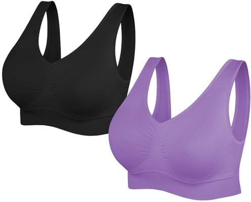 SIMIYA Comfort Sports Bras Women Plus Size Sleep Bras Removable Pads