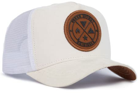 Urban Effort Mesh Back Cap - für Damen und Herren Baseballmütze 5-Panel Trucker Hat - Toller Snapback-Verschluss für Jagd & Wandern, Weiss/opulenter Garten, Small-X-Large