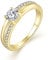 YL Ring Damen Verlobungsring 925 Silber mit 18K Gold Zirkonia Ringe Eheringe Antragsring für Frauen(Größe 58