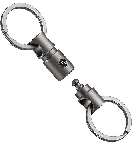 KeyUnity KA24 Connecteur de porte-clés pivotant à double extrémité, Organisateur de clés rotatif en titane pour mousqueton, carillon éolien, plante, accessoire de bricolage