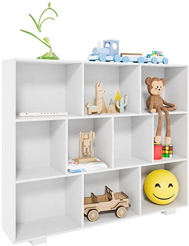 CLP Regal Peoria Mit Vielen Ablageflächen I Dekoratives Bücherregal I Wandregal Aus MDF, Farbe:weiß