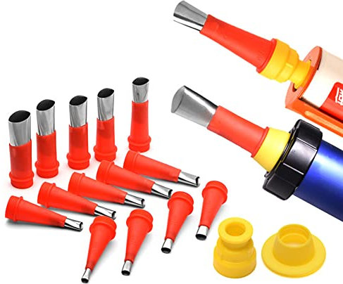 MyBoo 22PCS Silicone Nozzle Kit,Universal Integrated Rubber Nozzle Tool Kit,Caulking Caulk Nozzle Applicator Finisher,Glue Silicone Sealant Finishing Tool,Kitchen Bathroom Sink Joint Stainless Steel