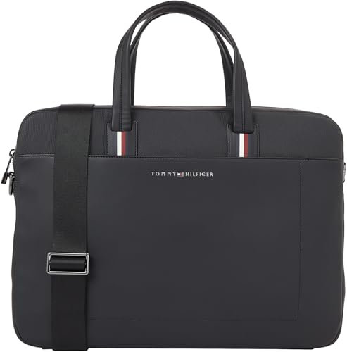 Tommy Hilfiger Herren Laptoptasche Corporate Computer Bag mit Reißverschluss, Schwarz (Black), Onesize