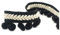 SHTGOI Pomponborte Bommelborte 5 Yards 12mm Pompon Borte zum Nähen Pom Poms Fransenborte Pompons Quaste Spitze Bommelband für DIY Basteln Kostüme Kleidung Vorhang Nähen Dekoration Schwarz