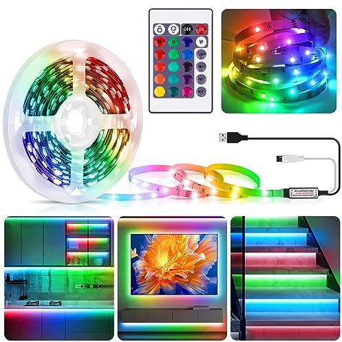 LXLQZXW LED Strip Lights for TV, 5M/16.4ft LED Lights Strip for 32-85in TV LED Backlight, USB Powered Color Changing Lights,5050 RGB LED Lights Strip for TV Backlight Gaming Room Bedroom Decoration