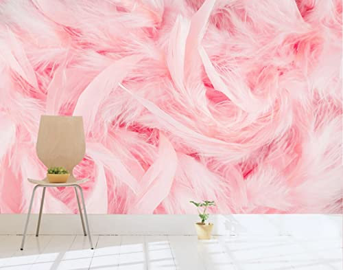 Fototapete 3D Tapete Rosa Feder Tapeten Vliestapete Wandbilder XXL Wanddeko Wandtapete -320246 150x105cm