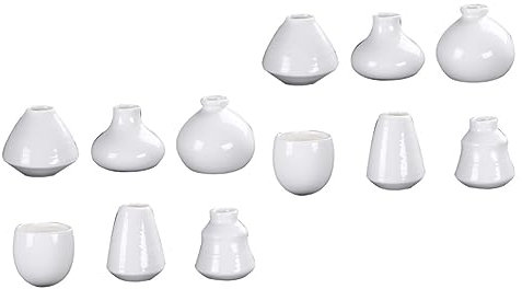 Yardwe 12 STK Pflanzkübel Aus Weißer Keramik Blumentopf-kühlschrankmagnet Kühlschrankmagnet Aus Keramik Nachrichtenmagnet Farn-pflanzenaufhänger Magnetische Vase Hängend Kind Aufkleber