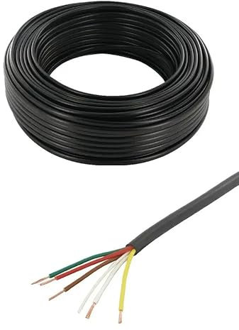 cyclingcolors Câble de remorque 5 fils 12 / 24V 12A câble électrique 5 conducteurs PVC noir Caravane Camion Automobile Véhicule Gaine Eclairage Signalisation Alimentation Attelage, 2 mètre 5 x 0,75mm²