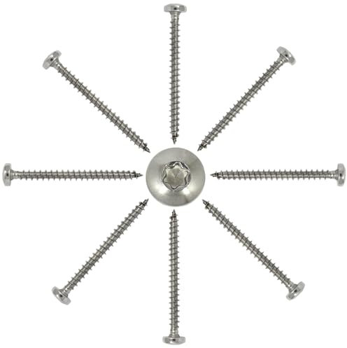 50 Stück Spanplattenschrauben mit verstärktem Rundkopf Vollgewinde aus Edlestahl A2 4,5 x 60 mm TX20 - Holzschrauben mit ETA Zulassung Linsenkopfschrauben Edelstahlschrauben A2 TORX I DIOS24®
