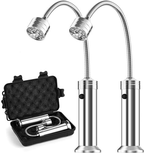 MojiDecor Luz para barbacoa, lámpara magnética para barbacoa, juego de luces para barbacoa al aire libre, accesorios para barbacoa, lámpara de trabajo, funciona con pilas, ángulo de rotación de 360