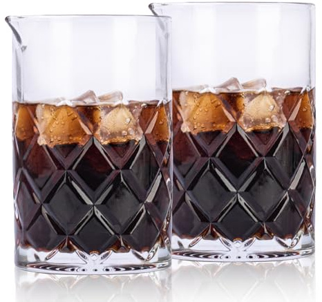 Raisaplin 2 Pcs 24oz/700ml Cocktail Mixing Glass - Weighted Bottom Seamless Pitcher, Professional Barware for Home Bar & Drinks Stirring