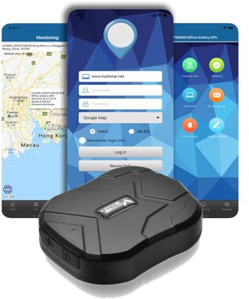 Winnes Aplicación De Rastreo GPS para Automóvil 4G para Android y iPhone, Rastreador GPS para Automóvil/Camión/Moto, Rastreador GPS con Tarjeta Sim, Batería De Larga Duración, 5000 mAh TK905 4G