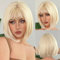 Mineup Kurze Blonde Perücke Für Frauen, Kurze Bob Perücken Mit Pony, Perücke Blond Damen Kurz Bob, Gerade Kurze Charmante Bob, Naturhaar Synthetische Gerade Für Frauen Karneval Cosplay Tägliche Party