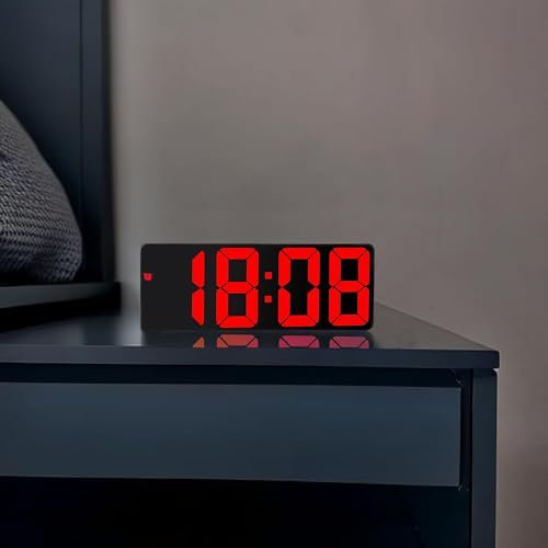 LED Digital Alarm Clock with Clear Display, Temperature Date, Adjustable Brightness, 12/24H Display - USB&Battery Operated for Home, Office, Desk, Bedroom Bedside Decor(Adapter & Battery not included)