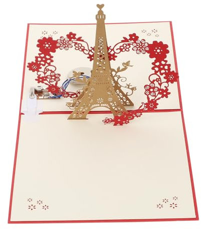 NUOBESTY 3d-geburtstagskartenset Mit Eiffelturm – Leuchtende Musikgrußkarte Für Senioren