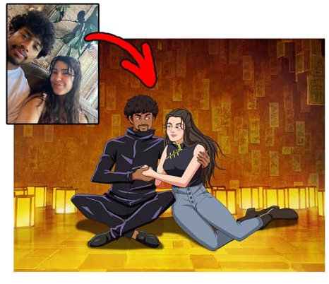 ALBALINO – Personalisiertes Jujutsu Kaisen Poster mit deinem Foto | JJK Anime-Zeichnung | Geschenkidee & Wanddeko für JJK-Fans