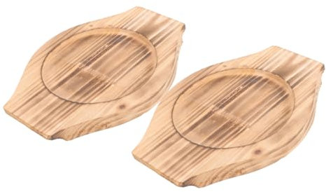 PRETYZOOM 2piezas Cuencos De Bibimbap De Barro Tapetes De Madera para Olla Caliente Soporte De Madera Agarraderas Resistentes para Cocina y Camping