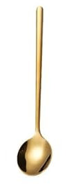 13 cm Goldene Teelöffel aus Edelstahl, Dessertlöffel für Kaffee und Cappuccino (1)