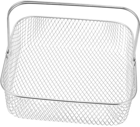 MAGICLULU Stainless Steel Square Air Fryer Basket Replacement Metal Mesh Baking Basket Handle for Air Fryer Accessories
