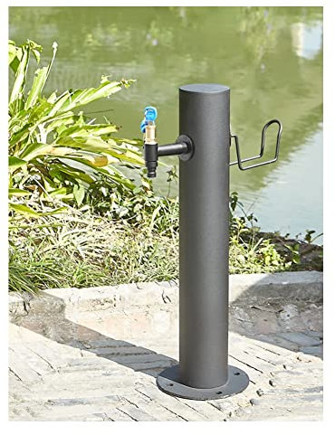 WJFTODAY Columna de Grifo Independiente, Soporte para Manguera de jardín, Columna de aguaendiente, Soporte para Manguera de jardín, Columna de Agua con Grifo, Lavado de riego de Patio Trasero (Negro)