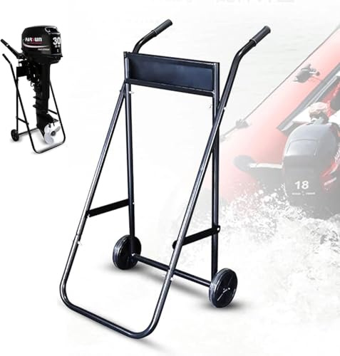 ACROSSPART Motore fuoribordo per moto, carrello pieghevole per fuoribordo per il trasporto fuoribordo con ruote fisse, fino a 70 kg