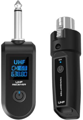 Wireless Microphone Converter Rechargeable XLR Transmitter and Receiver Microphone Wireless System for Audio Mixer Dynamic Mic Electric Guitar Bass