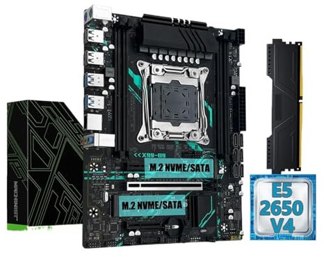 Scheda madre B9 Kit X99 LGA2011-3 con processore CPU Xeon E5 2650 V4, set ECC DDR4 da 16 GB, doppio M.2 NVME SATA M-ATX(Motherboard+CPU)