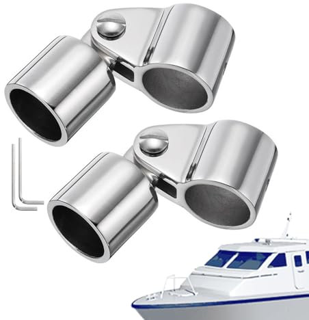 Quincaillerie pour Taud Marine,Support pour Toit de Bateau | Kit Antirouille 2 Pièces Fixations Inoxydables pour Store avec Tuyau Rond Poteau Support Montage Pont Applications Rail Latéral