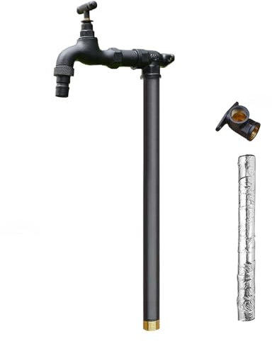 WNYAILLL Fontana in Metallo da Giardino Esterno, Colonna d'Acqua per Il Giardino, Fontanella a Colonna con Rubinetto Acqua, per l'irrigazione e l'innaffiamento(40cm/15.7in)