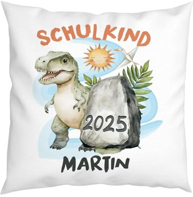 LIEBTASTISCH - Personalisiertes Kissen für Kinder mit Namen - für Jungs- Geschenkidee - Einschulung - Prinzessin - Schultüte - 2025
