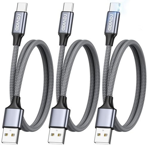 RAVIAD USB C Kabel 1M 3Stück 3.1A Ladekabel USB C Schnellladekabel USB C | Nylon USB C Ladekabel für iPhone 17 16 15 Pro Max, Pad Pro, Galaxy S25 S24 S23 Ultra, MacBook, Huawei P60 P50, Google Pixel