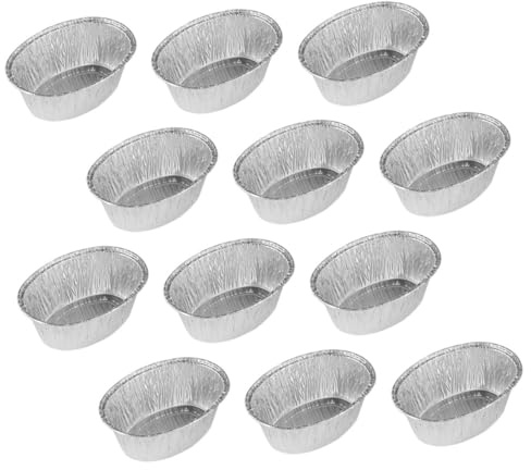 CIYODO 125 piezas Cuencos Ovalados de Aluminio Desechables para Barbacoa y Horno Resistencia Alta Temperatura Cocina Picnic Acampada