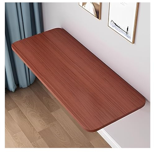 Moderner Wand-Klapptisch, kompakte Werkbank-Lösung (Teak-Farbe, 80 x 20 cm), platzsparendes Design für Zuhause, Büro und Werkstatt