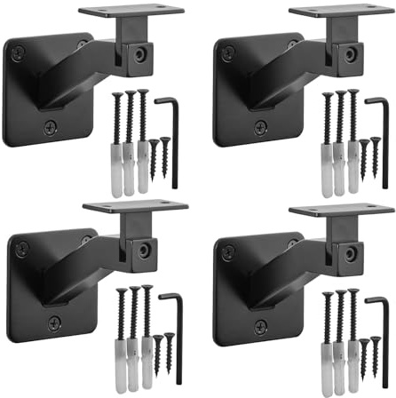 SOTECH 4er Set Handlaufhalter NEXUS 40° 70 x 95 x 100 mm verstellbar | schwarz pulverbeschichtet für eckige Handläufe für eine exakte Anpassung an Treppensteigungen und Montagesituationen