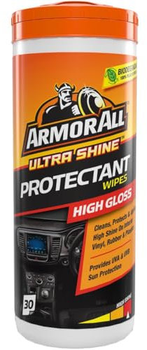 Armor All GAA36030EN Dashboard Wipes Gloss Finish 30 Wipes, Yellow