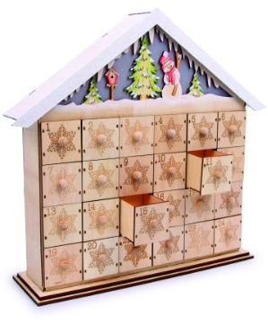 small Foot Lampe Adventskalender Schneemann, Holz, Natur, 2021188