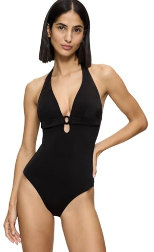 Triumph Midnight Swim OP 01, One Piece Swimsuit Damen, Schwarz, 36