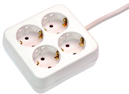 Schwabe 14411 Bloc multiprise 4 prises H05VVF3G1,5 1,4 m Blanc