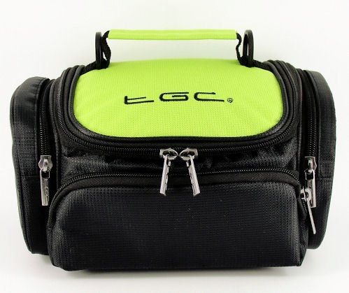 New TGC ® Electric Green & Black Deluxe Shoulder Carry Case Bag for the Canon EOS 1100D Camera & Accessories - Cables - Charger - Batteries - Memory Card - Etc.