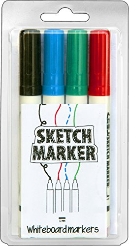 MagPaint Sketch Marker Pens 4 Pack (Black, Blue, Green, Red)