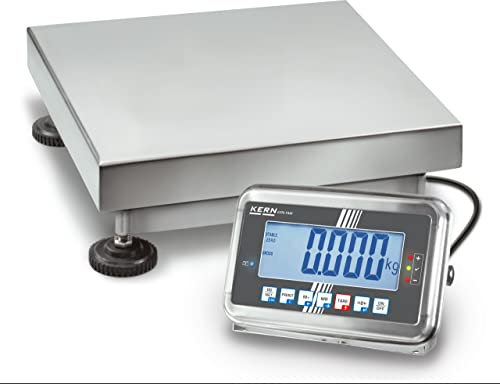 KERN Serie SFB Edelstahl Plattformwaage mit Hochanzeige und Schutzklasse IP65/IP67, 20kg Wägebereich, 2g Ablesbarkeit, 300mm x 240mm