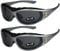 Choppers - Lot de 2 paires de lunettes de soleil moto avec rembourrage unisexe femmes hommes - 1x Modèle 07 (anthracite / teinte noir) et 1x Modèle 07 (anthracite / teinte noir) - Modèle 07 + 07 -