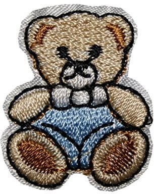 Aufnäher Bügelbild Aufbügler Bär 27x35 mm braun (1089)