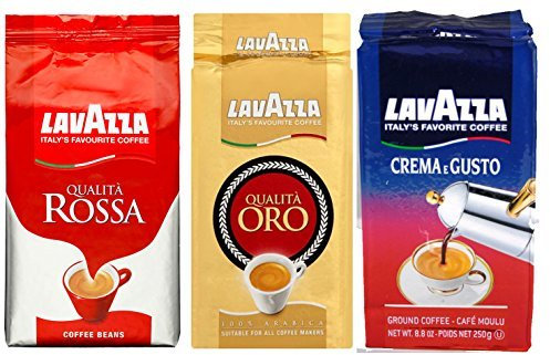 Lavazza Sampler 3 Pack, Ground Coffee 8.8 Oz Bricks - Crema e Gusto, Qualita Rossa, Qualita Oro by Lavazza