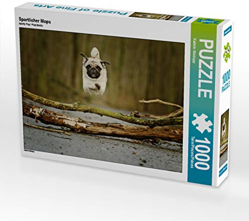 CALVENDO Puzzle Sportlicher Mops | 1000 Teile Lege-Größe 64 x 48 cm Foto-Puzzle für glückliche Stunden