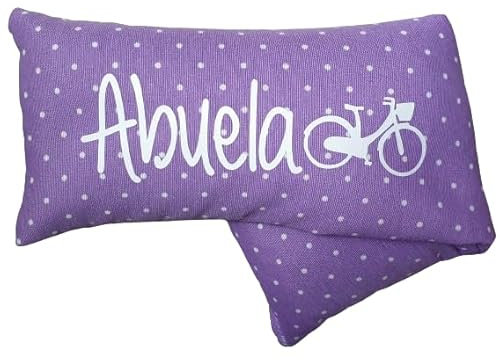 Saco de semillas para microondas Personalizado tela de topitos. Cojín térmico.100% natural. Semillas de trigo y flores de lavanda. Regalo original y hecho a mano. Uso tambíen en frío