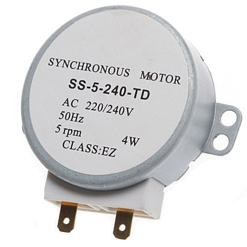 iHaospace SS-5-240-TD Microwave Oven Turntable Motor Synchronous Motor 4W 5 RPM AC 220-240V D Shape Plastic Shaft