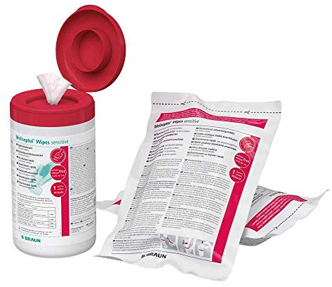 B.Braun Meliseptol Wipes sensitive Desinfektionstücher Schnelldesinfektion Nachfüllpackung 60 Tücher