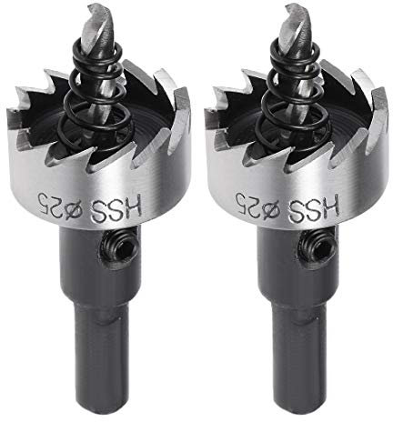 sourcingmap 2 brocas de acero HSS de alta velocidad de 25 mm para metal de aleación de madera