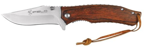 IFIELD Klappmesser Camper EL29037 Holzmesser, Ausdauergriff, insgesamt 18,3 cm, inkl. Schnur, 8,5 cm Klinge, Campinggerät zum Angeln, Jagen, Sportaktivitäten
